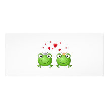 Frosch-Prinz und Frosch-Prinzessin, mit Herzen Individuelle Einladungskarten