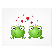 Frosch-Prinz und Frosch-Prinzessin, mit Herzen Individuelle Ankündigung