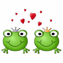 Frosch-Prinz und Frosch-Prinzessin, mit Herzen Acrylausschnitt
