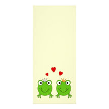 Frosch-Prinzessin und Frosch-Prinz, mit Herzen Individuelle Ankündigskarten