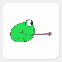 Frosch und Fliege Quadrataufkleber