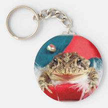 Frosch-Weihnachten, Lametta, Federn, Sankt-Muster Schlüsselanhänger