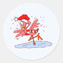 Frostie Flamingo Runde Sticker
