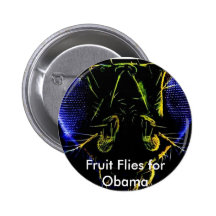 Frucht-Fliegen für Obama-Knopf Buttons