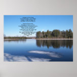 Frühjahr-eisige Flussszene mit Ruhegebet Plakate