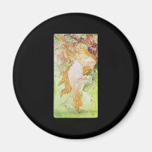Frühling Alphonse Mucha Printemps Magnets