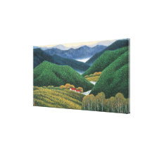 Frühlings-Berge Gespannter Galerie Druck