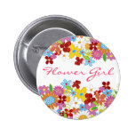 Frühlings-Blumen-Garten BLUMEN-MÄDCHEN Hochzeits-K Buttons