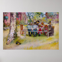 Frühstück unter der Birke - Carl Larsson-Druck Posterdrucke