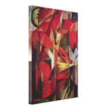 Füchse durch Franz Marc, Vintage abstrakte feine K Galerie Faltleinwand