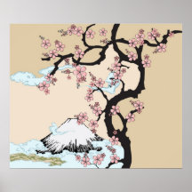 Fuji und Kirschblüte Posterdrucke