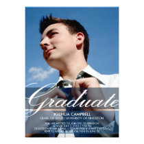 Full Photo With Text Grad Announcement - Blue einladungen