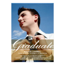 Full Photo With Text Grad Announcement - Orange einladungen