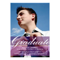 Full Photo With Text Grad Announcement - Purple einladungen