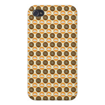 Fun Fall Brown and Orange Cloud and Circle Pattern iPhone 4 Cover