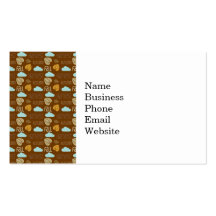 Fun Fall Harvest with Leafs and Cloud Pattern Business Card Templates