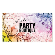 Fun Whimsical Rainbow Tropic Flowers Business Card