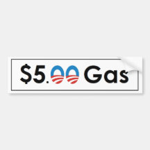 Fünf Dollar-Gas Obama Autoaufkleber