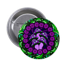 Fünf lila Pilz-Knopf Buttons