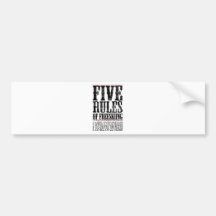 fünf Regeln von Freeskiing Autosticker