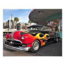 Fünfzigerjahre Amerikaner-frisiertes Auto Kunst Foto