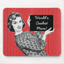 Fünfzigerjahre Frau mit einer Zeichen-Mamma Mousepad