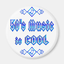 Fünfzigerjahre Musik ist cool Kühlschrankmagnete