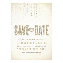 Funkelnd Glitter-Save the Date Mitteilung Individuelle Einladungskarten