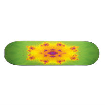Funky grüner/gelber Fraktal-Blume Skateboard Personalisierte Skateboards