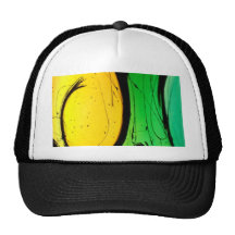 Funky helle gelbe u. grüne abstrakte Kunst Cap