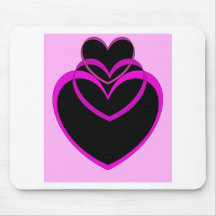 Funky lila Herz-Valentinstagentwurf Mousepads