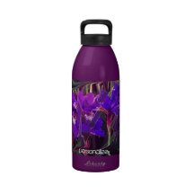 Funky lila Iris-personalisierte Wasser-Flasche Wasserflasche