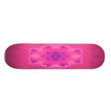 Funky magentaroter Fraktal-Blume Skateboard Personalisiertes Deck
