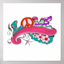 funky retro Liebe Posterdruck