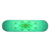 Funky Türkis-Fraktal-Blume T-Shirt Personalisiertes Deck