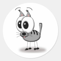 funny cat runde aufkleber