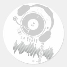 Funny_Record Runder Sticker