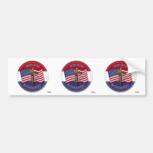 Für Gott und Land - Kreuz mit 50 Sterne US-Flagge Auto Sticker