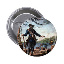 Furcht erregender Pirat Blackbeard! Anstecknadelbuttons