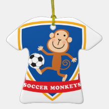 Fußball-Affe-Hemd-Verzierung Weihnachtsornament