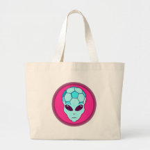 Fußball-alienkopfrosa und -BLAU Leinentaschen