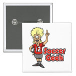 Fußball-Aussenseitermädchen Button