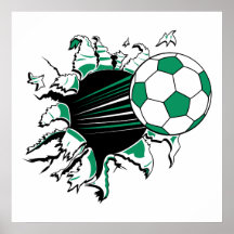 Fußball, der durch zerreißt plakatdruck