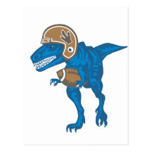 Fußball-Dinosaurier-Blau Postkarte