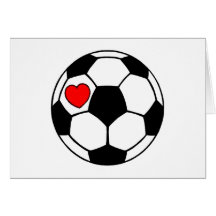 Fußball (rotes Herz) Karte
