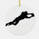 Fußball-Spieler-Schwarz-Silhouette Ornament