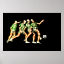 Fußballkicker, der Skelett zeigt Plakatdruck