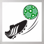 Fußballtritt, der Ballgraphik tritt Posterdruck