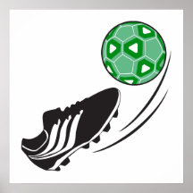 Fußballtritt, der Ballgraphik tritt Posterdruck