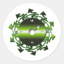 Futuristische Uhr Runder Sticker